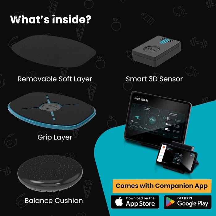 GoBalance Sport - App-Enabled Balance Board - Smart Bluetooth Sensor