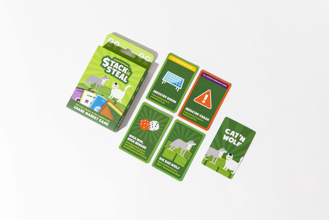 Sharenanigans Stack ‘n Steal - The Fast-Paced, Ultra-Competitive Share Market Card Game